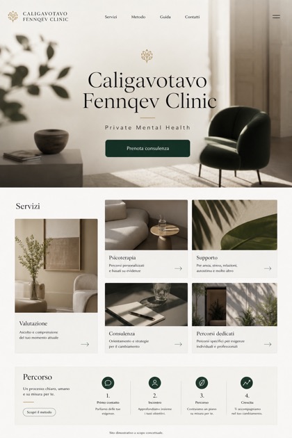 Healthcare website design for Italy, showing a clear opening, service information, supporting content, and a focused inquiry action.
