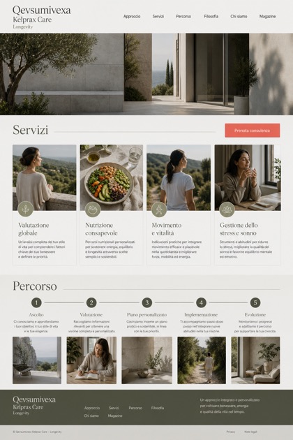 Healthcare website design for Italy, showing a clear opening, service information, supporting content, and a focused inquiry action.