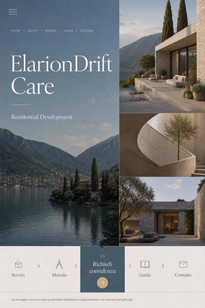 Property website design for Italy, showing a clear opening, service information, supporting content, and a focused inquiry action.