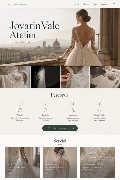 Weddings & Events website design for Italy, showing a clear opening, service information, supporting content, and a focused inquiry action.
