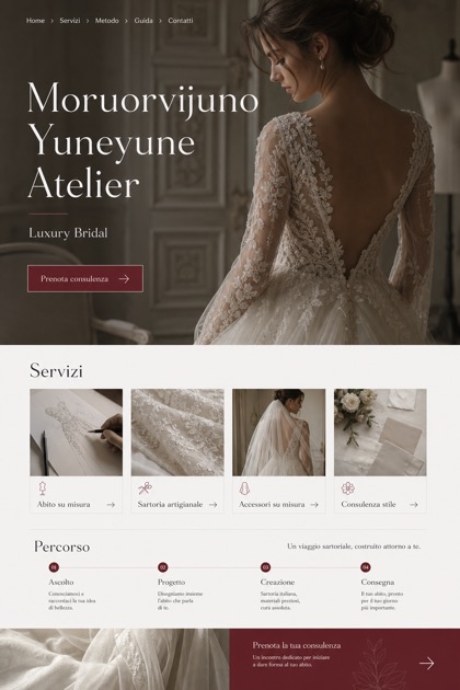 Weddings & Events website design for Italy, showing a clear opening, service information, supporting content, and a focused inquiry action.