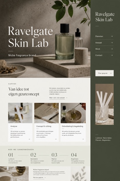 Beauty & Wellness website design for Netherlands, showing a clear opening, service information, supporting content, and a focused inquiry action.