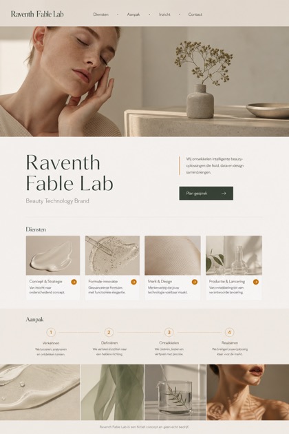 Beauty & Wellness website design for Netherlands, showing a clear opening, service information, supporting content, and a focused inquiry action.