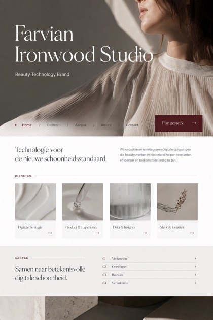 Beauty & Wellness website design for Netherlands, showing a clear opening, service information, supporting content, and a focused inquiry action.