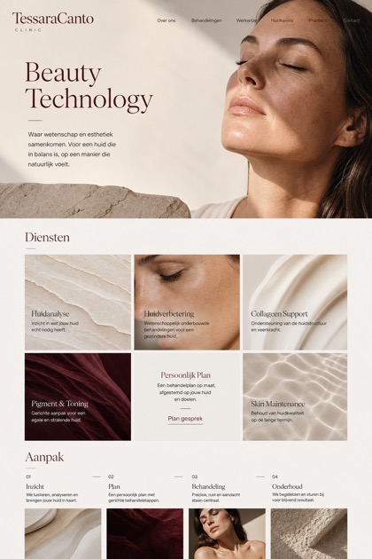 Beauty & Wellness website design for Netherlands, showing a clear opening, service information, supporting content, and a focused inquiry action.
