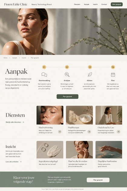 Beauty & Wellness website design for Netherlands, showing a clear opening, service information, supporting content, and a focused inquiry action.