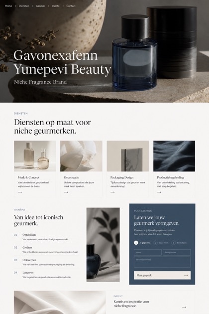 Beauty & Wellness website design for Netherlands, showing a clear opening, service information, supporting content, and a focused inquiry action.