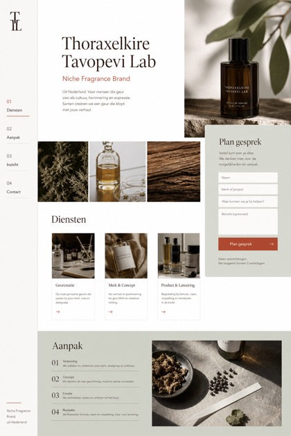 Beauty & Wellness website design for Netherlands, showing a clear opening, service information, supporting content, and a focused inquiry action.