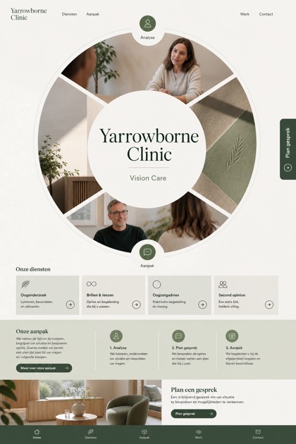 Healthcare website design for Netherlands, showing a clear opening, service information, supporting content, and a focused inquiry action.