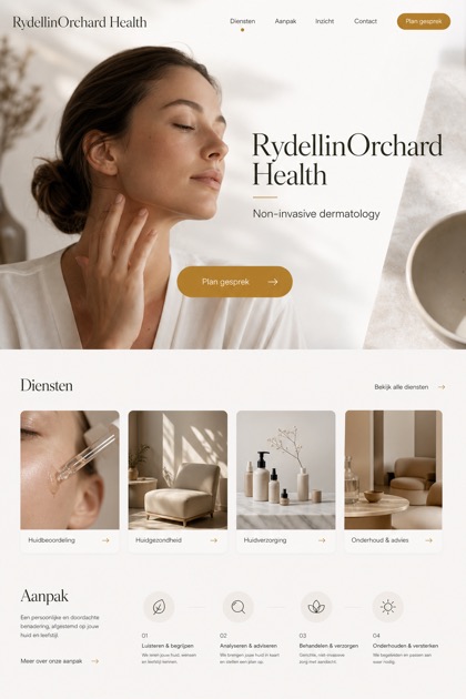 Healthcare website design for Netherlands, showing a clear opening, service information, supporting content, and a focused inquiry action.