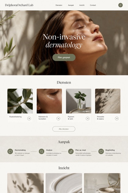 Healthcare website design for Netherlands, showing a clear opening, service information, supporting content, and a focused inquiry action.