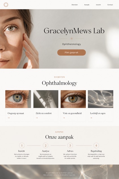 Healthcare website design for Netherlands, showing a clear opening, service information, supporting content, and a focused inquiry action.