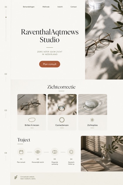 Healthcare website design for Netherlands, showing a clear opening, service information, supporting content, and a focused inquiry action.