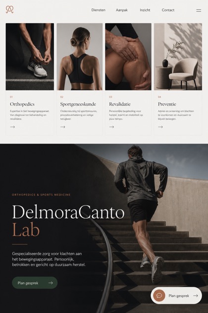 Healthcare website design for Netherlands, showing a clear opening, service information, supporting content, and a focused inquiry action.