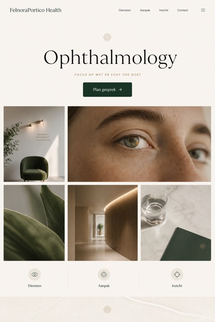 Healthcare website design for Netherlands, showing a clear opening, service information, supporting content, and a focused inquiry action.