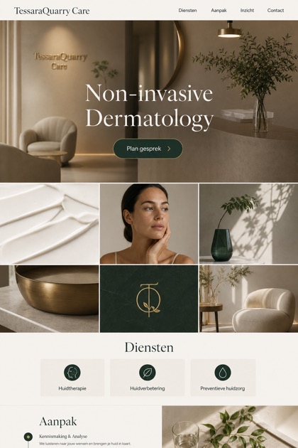 Healthcare website design for Netherlands, showing a clear opening, service information, supporting content, and a focused inquiry action.