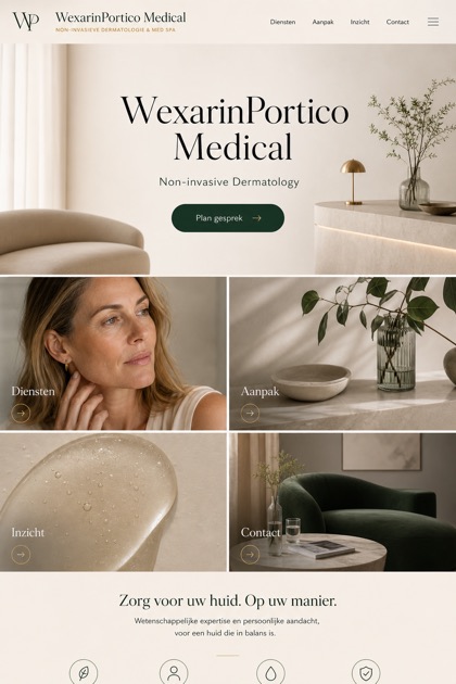 Healthcare website design for Netherlands, showing a clear opening, service information, supporting content, and a focused inquiry action.
