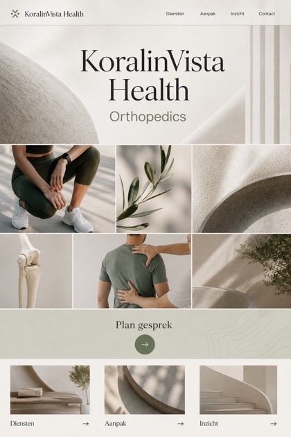 Healthcare website design for Netherlands, showing a clear opening, service information, supporting content, and a focused inquiry action.