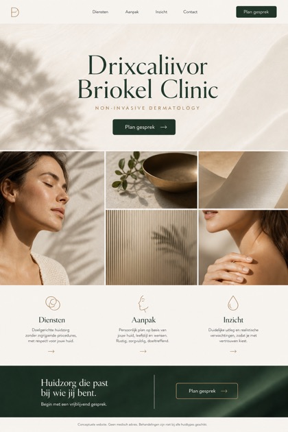 Healthcare website design for Netherlands, showing a clear opening, service information, supporting content, and a focused inquiry action.