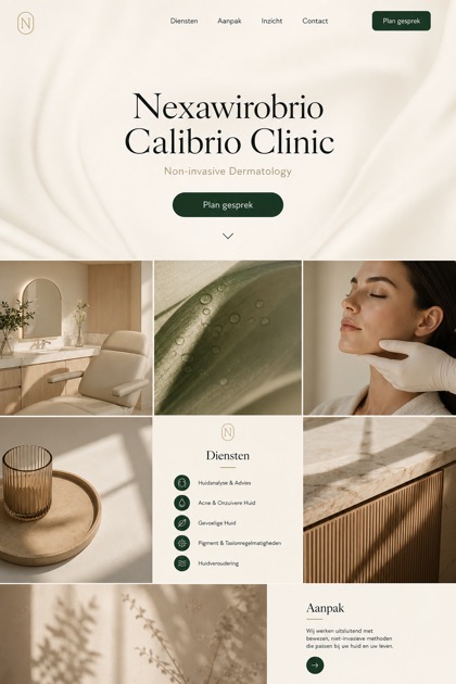 Healthcare website design for Netherlands, showing a clear opening, service information, supporting content, and a focused inquiry action.