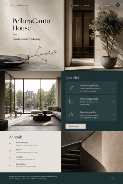 Property website design for Netherlands, showing a clear opening, service information, supporting content, and a focused inquiry action.