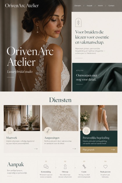 Weddings & Events website design for Netherlands, showing a clear opening, service information, supporting content, and a focused inquiry action.