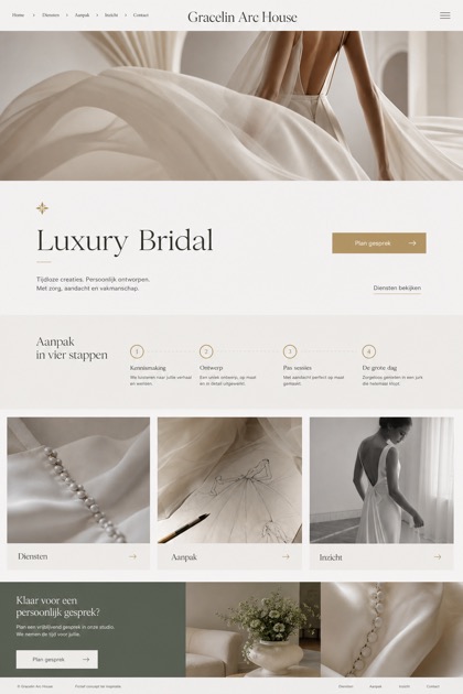 Weddings & Events website design for Netherlands, showing a clear opening, service information, supporting content, and a focused inquiry action.