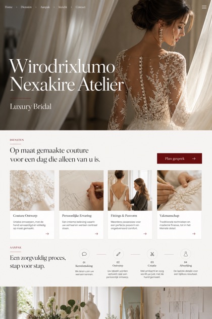 Weddings & Events website design for Netherlands, showing a clear opening, service information, supporting content, and a focused inquiry action.